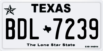 TX license plate BDL7239