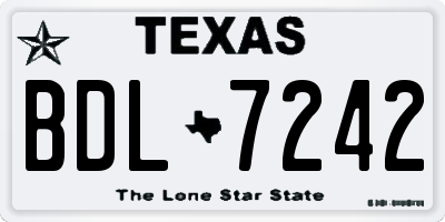 TX license plate BDL7242