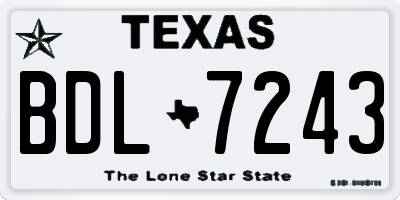 TX license plate BDL7243
