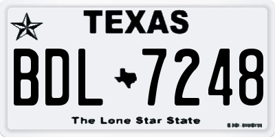 TX license plate BDL7248