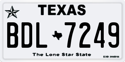 TX license plate BDL7249
