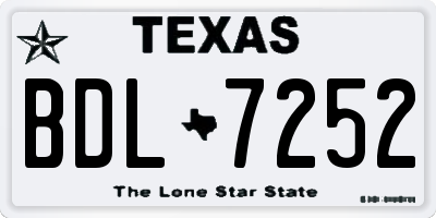 TX license plate BDL7252