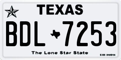 TX license plate BDL7253