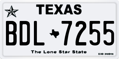 TX license plate BDL7255