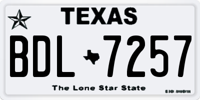 TX license plate BDL7257