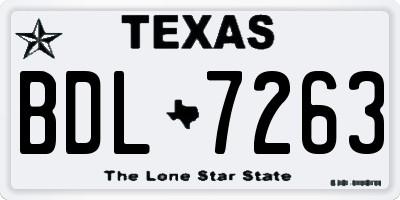 TX license plate BDL7263