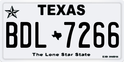 TX license plate BDL7266