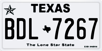 TX license plate BDL7267