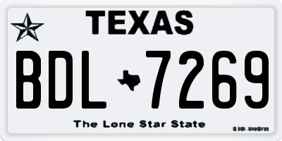 TX license plate BDL7269