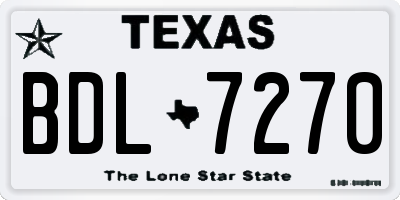 TX license plate BDL7270
