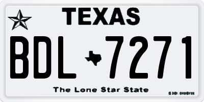 TX license plate BDL7271