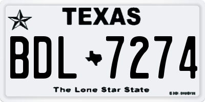 TX license plate BDL7274
