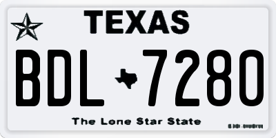 TX license plate BDL7280