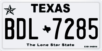 TX license plate BDL7285