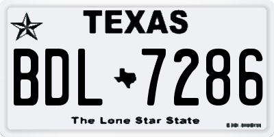 TX license plate BDL7286