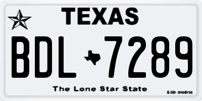 TX license plate BDL7289