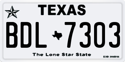 TX license plate BDL7303