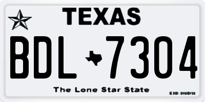 TX license plate BDL7304