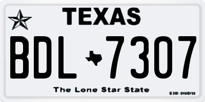 TX license plate BDL7307