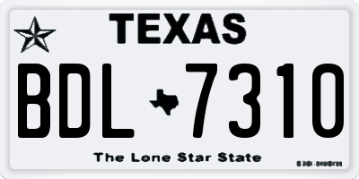 TX license plate BDL7310