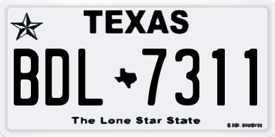 TX license plate BDL7311