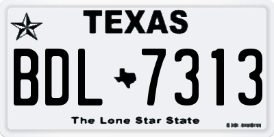 TX license plate BDL7313