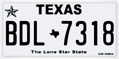 TX license plate BDL7318