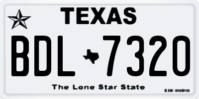 TX license plate BDL7320