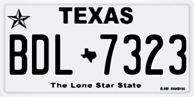 TX license plate BDL7323