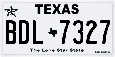 TX license plate BDL7327