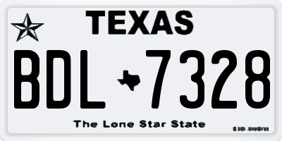 TX license plate BDL7328