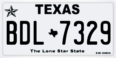 TX license plate BDL7329