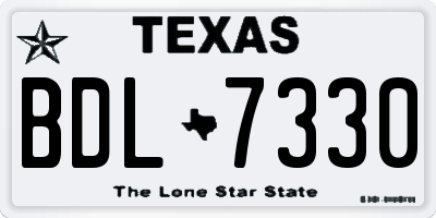 TX license plate BDL7330
