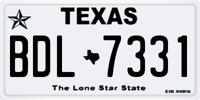 TX license plate BDL7331