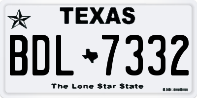 TX license plate BDL7332