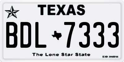 TX license plate BDL7333