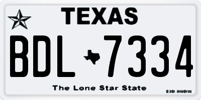 TX license plate BDL7334