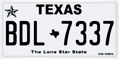 TX license plate BDL7337