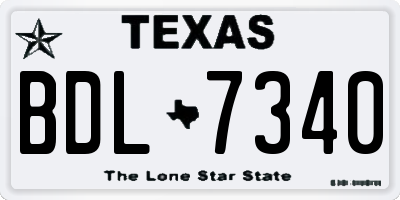 TX license plate BDL7340