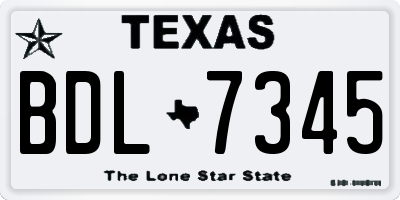 TX license plate BDL7345
