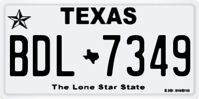 TX license plate BDL7349
