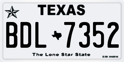TX license plate BDL7352