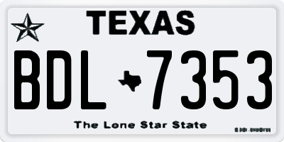 TX license plate BDL7353