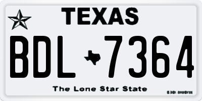 TX license plate BDL7364