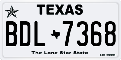 TX license plate BDL7368