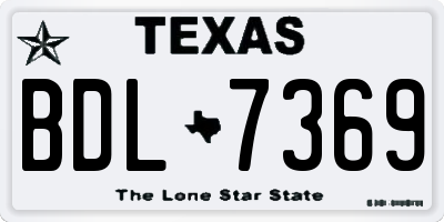 TX license plate BDL7369