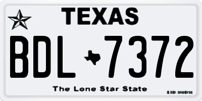 TX license plate BDL7372