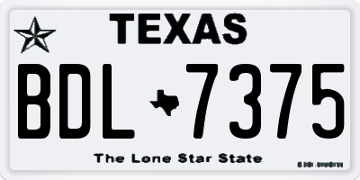 TX license plate BDL7375