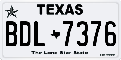 TX license plate BDL7376