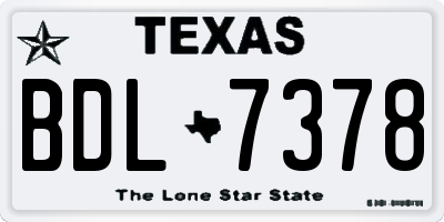 TX license plate BDL7378